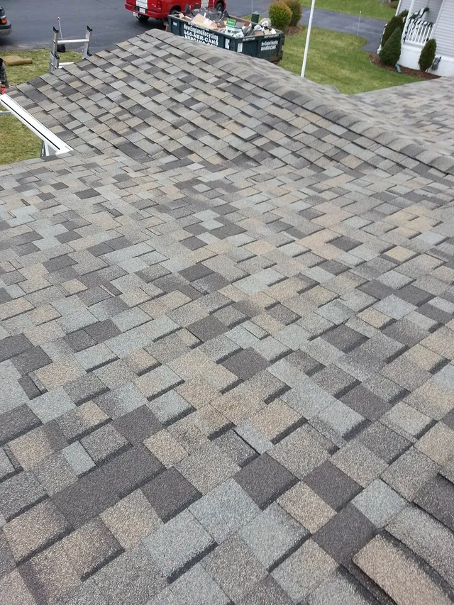 Close-up of new architectural shingles